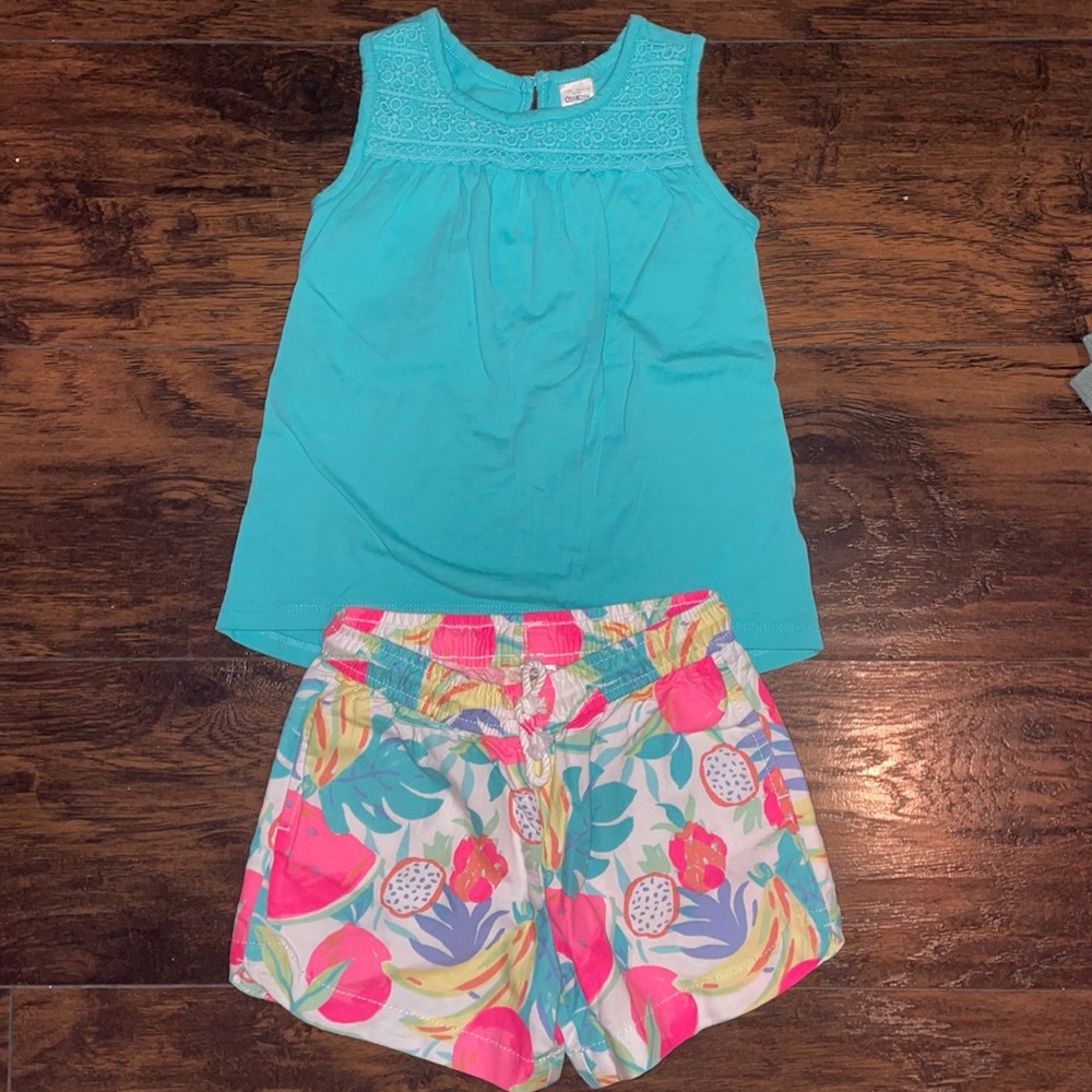 OshKosh Toddler Girl Top and shorts in size 5T. READ BELOW!!!!!!